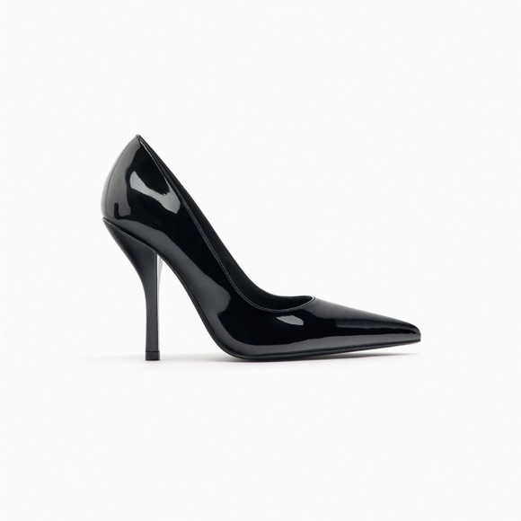 Zara faux patent leather effect black heels - Picture 2 of 6